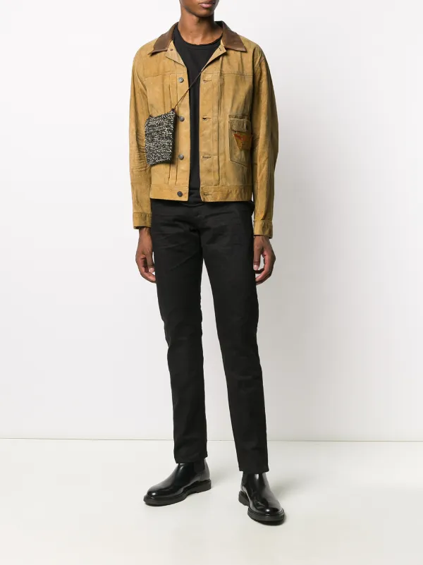 rrl slim fit leather jacket