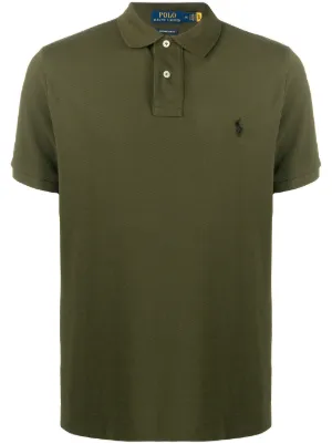 Polo Ralph Lauren Camisa Polo Com Mangas Curtas | Preto | FARFETCH BR