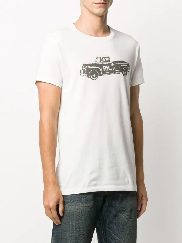 Ralph Lauren RRL short-sleeved Truck Print T-shirt | White