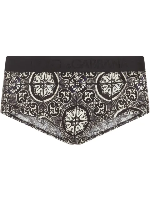 Dolce & Gabbana Maiolica-print cotton briefs