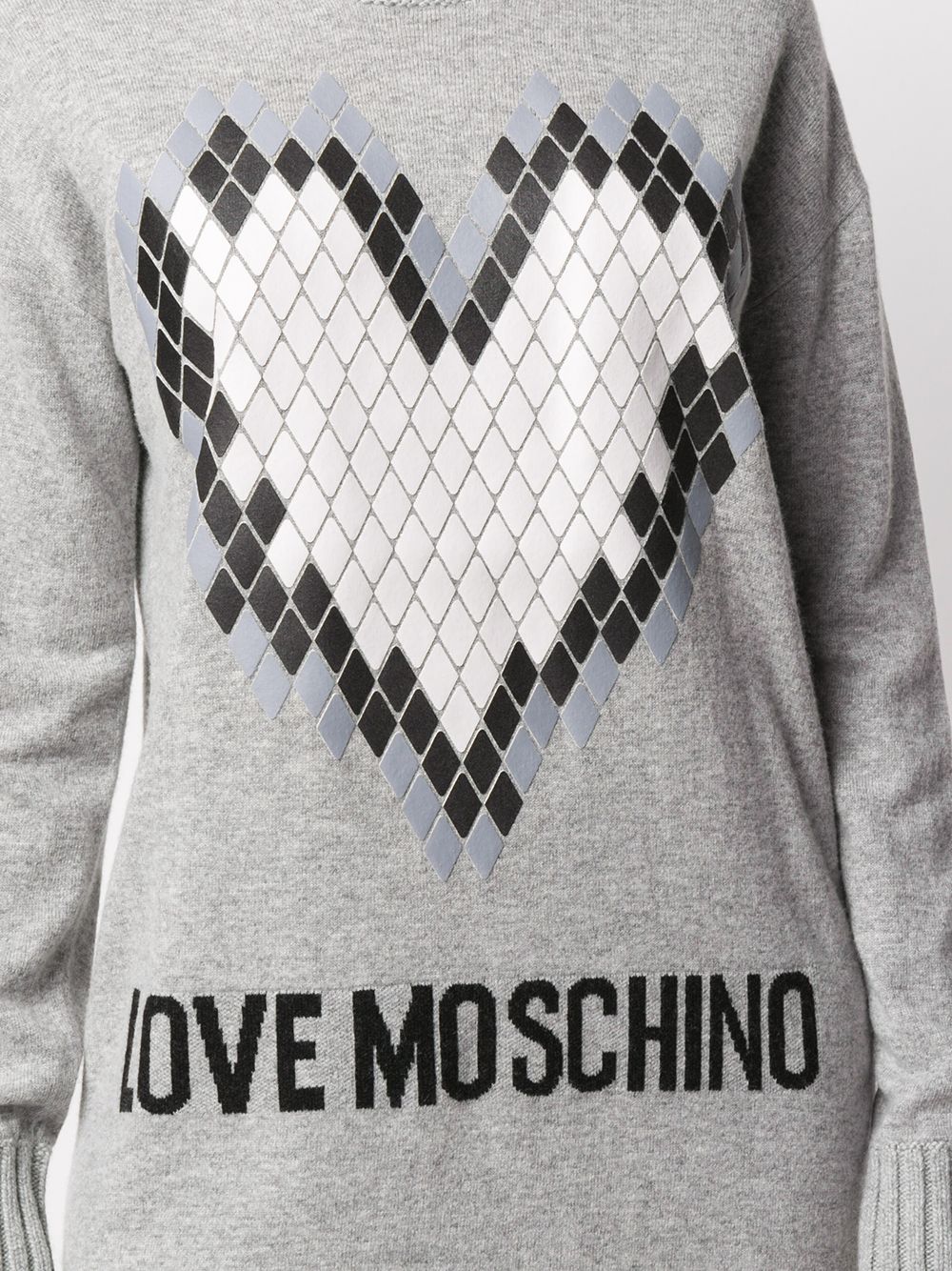 фото Love moschino платье-джемпер с вышитым логотипом