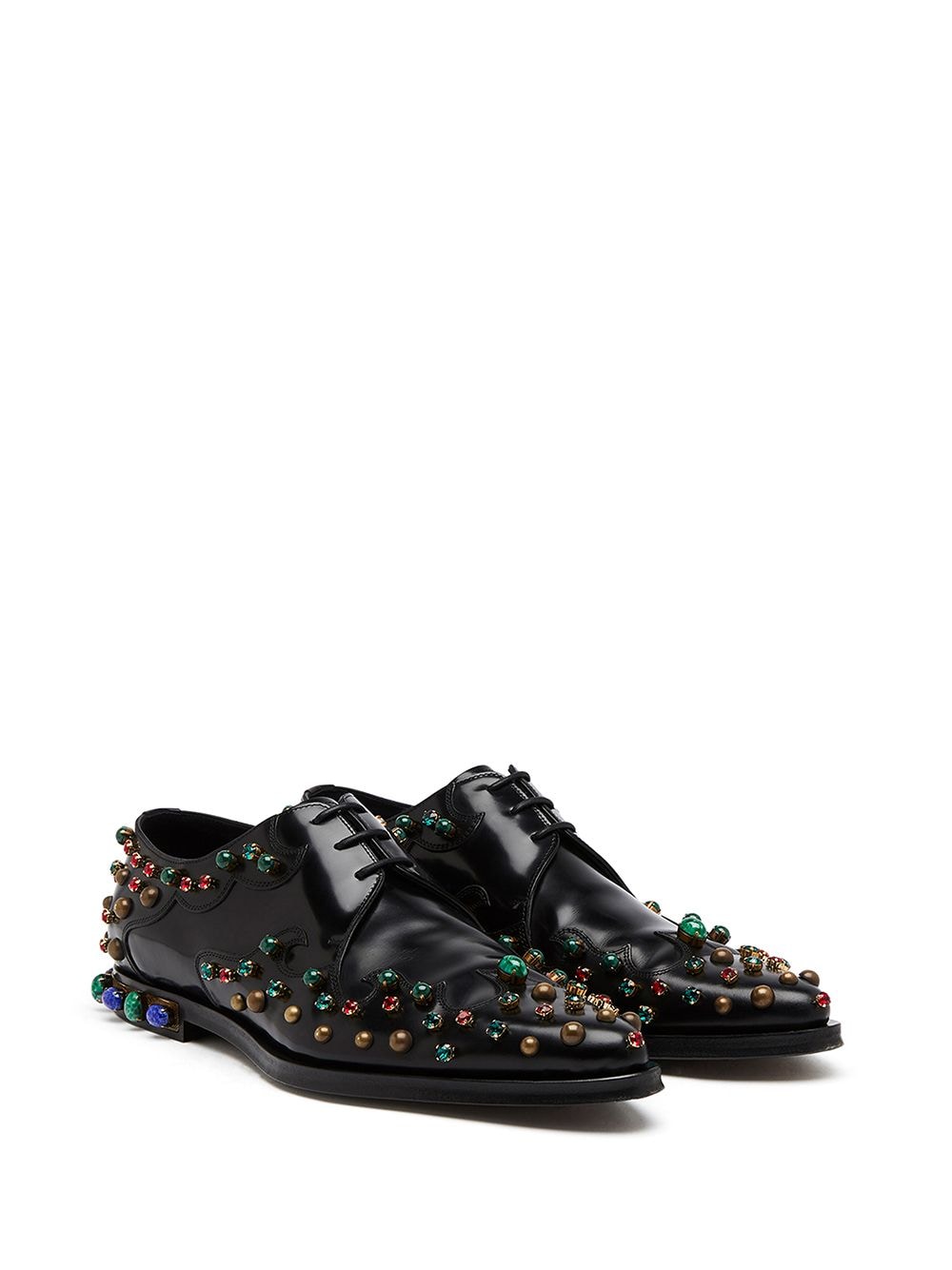 Image 2 of Dolce & Gabbana crystal-embellished Derby shoes
