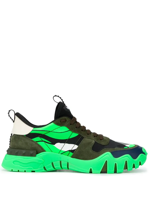 valentino garavani rockrunner camouflage sneakers