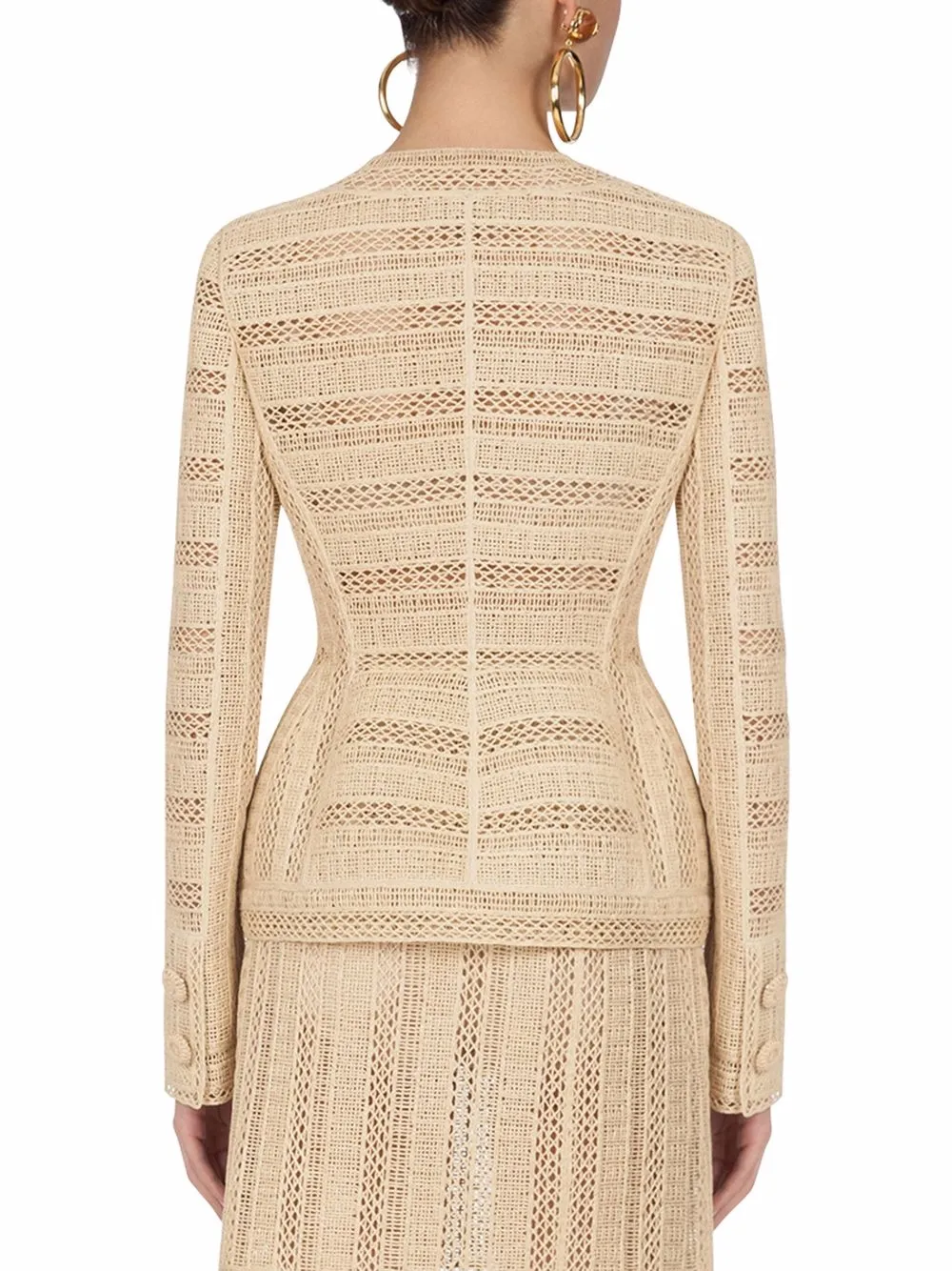 Dolce & Gabbana Embroidered Design Jacket In Neutrals