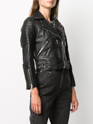 Estella ribbed biker jacket展示图