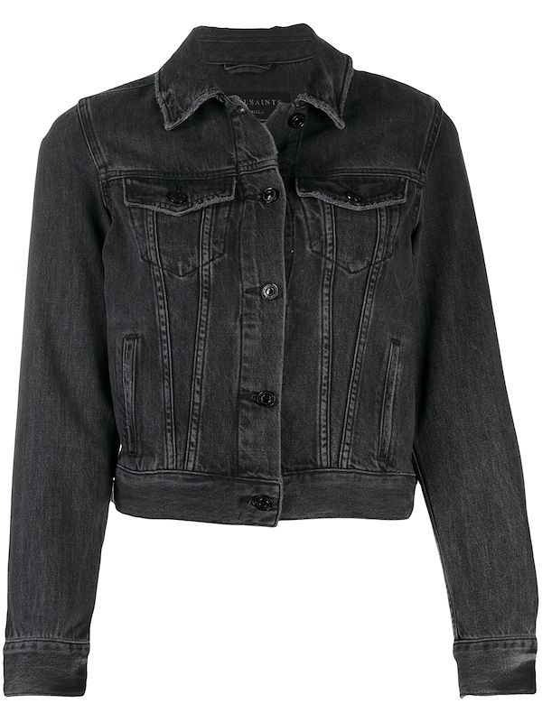 slim fit black denim jacket
