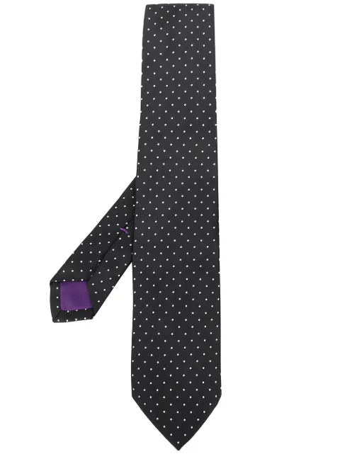 Ralph Lauren Purple Label corbata de seda con estampado de lunares