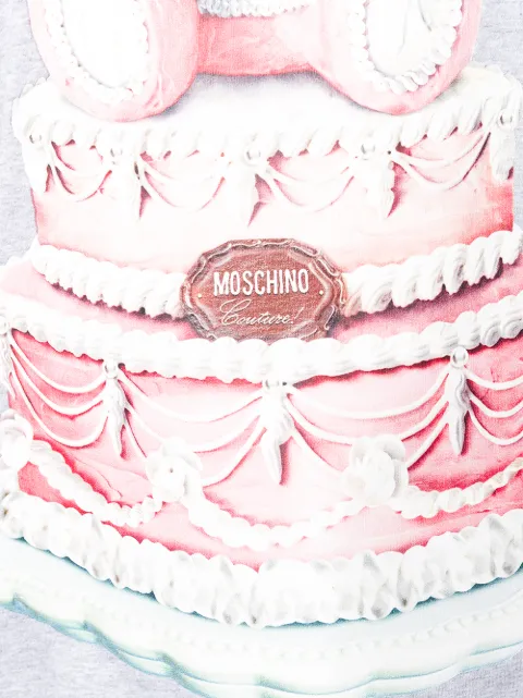 Shop Moschino Teddy Cake print T-shirt 