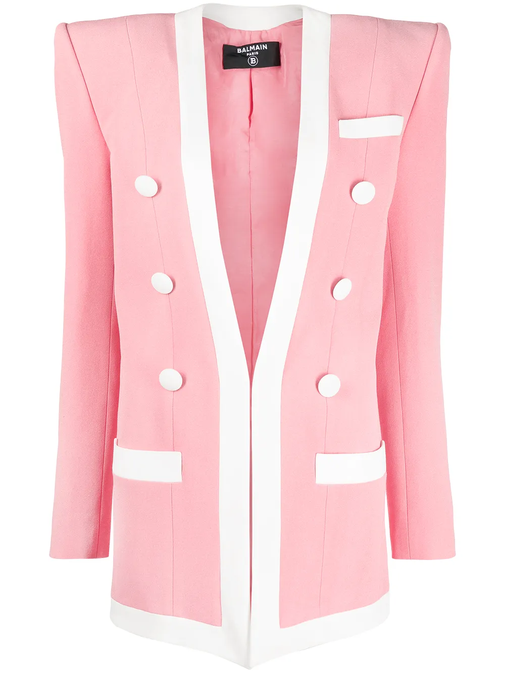 Balmain Blazer met gestructureerde schouders Roze
