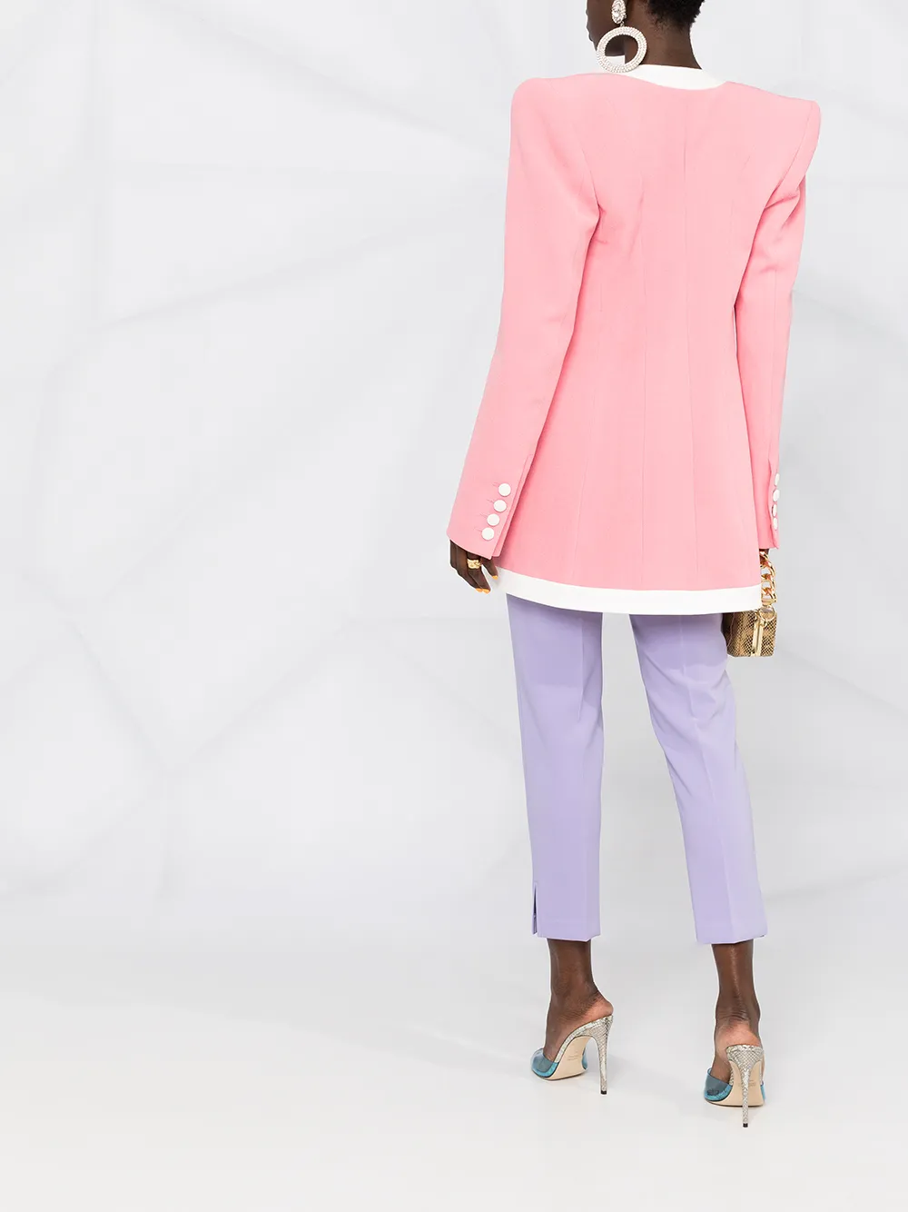 Balmain Blazer met gestructureerde schouders Roze