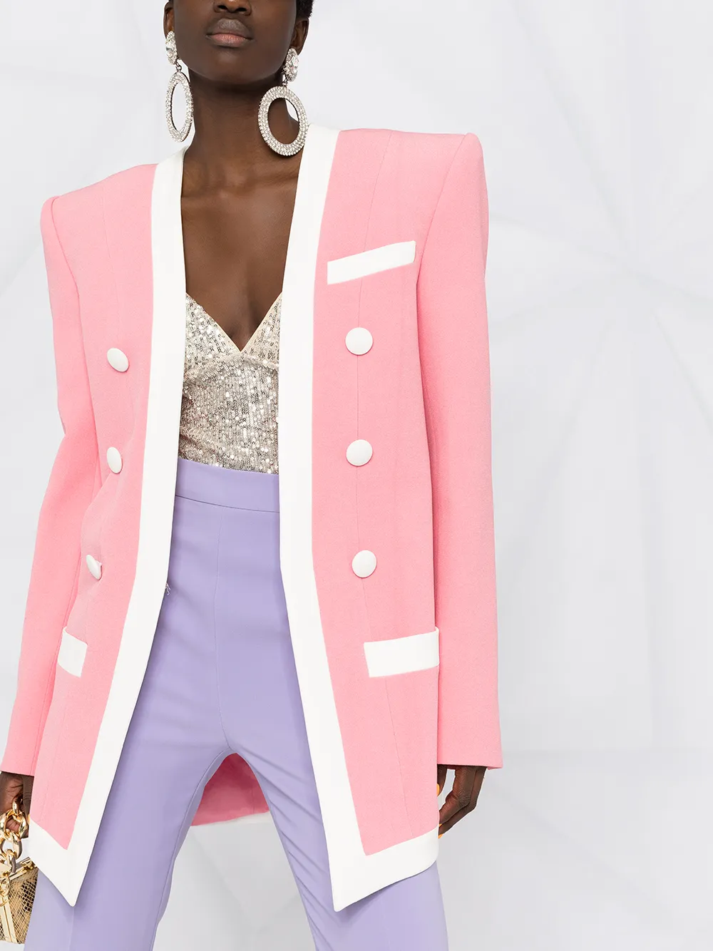 Balmain Blazer met gestructureerde schouders Roze