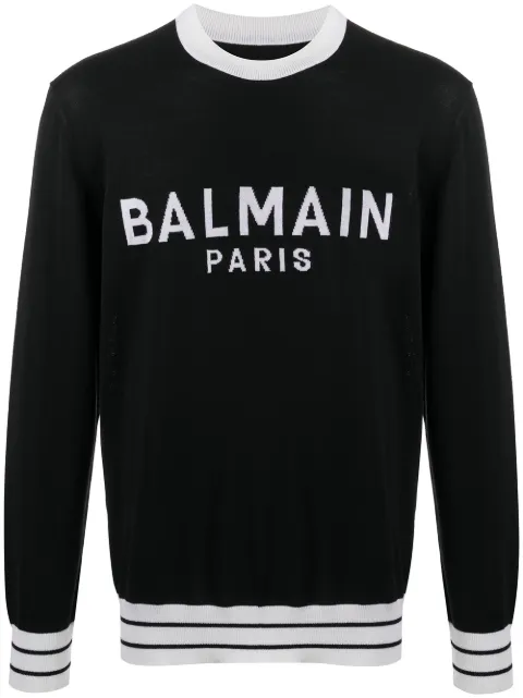 Balmain logo针织毛衣