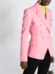 Balmain double-breasted leather blazer