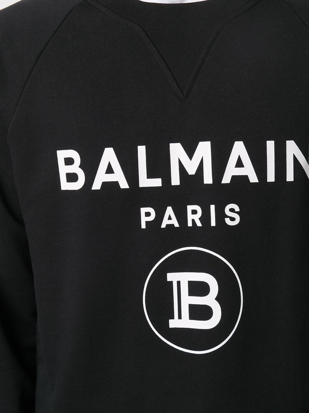 Shop Balmain Logo Print Sweatshirt In Black