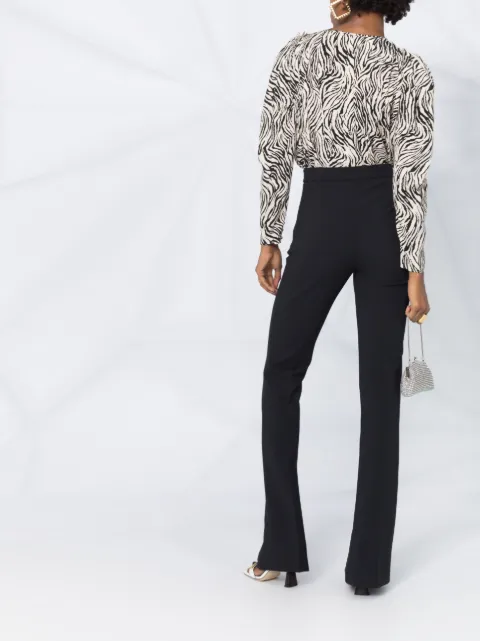 Elisabetta Franchi flared style trousers black PA36306E2 - Farfetch