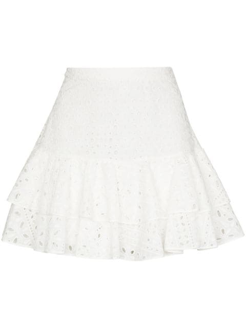 Shop white Charo Ruiz Ibiza Natalie broderie-anglaise mini skirt with ...