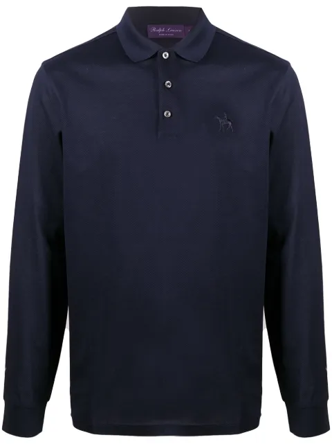 Ralph Lauren Purple Label long-sleeved logo polo shirt