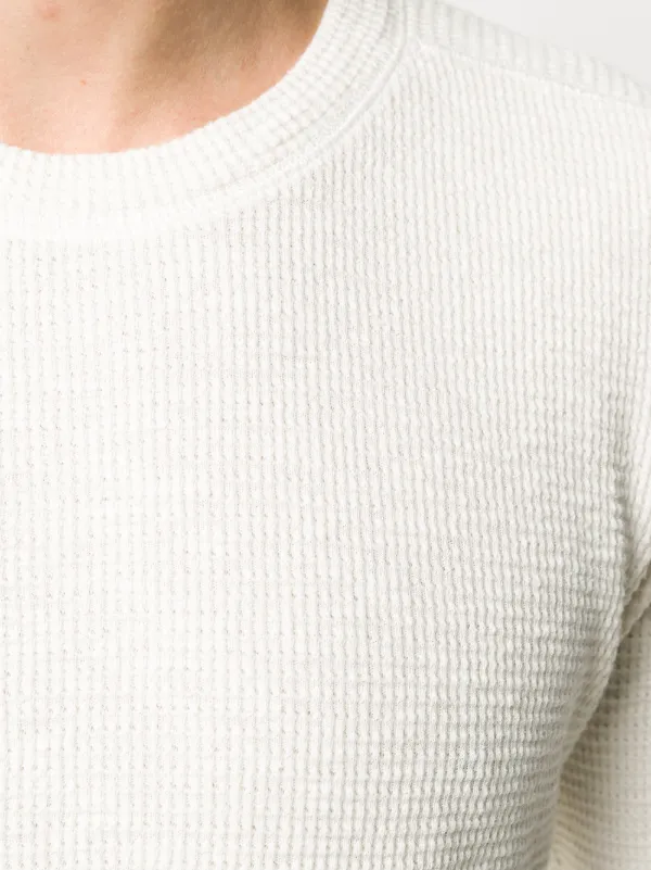 White textured outlet sweater