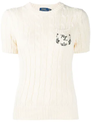 ralph lauren cable short sleeve sweater