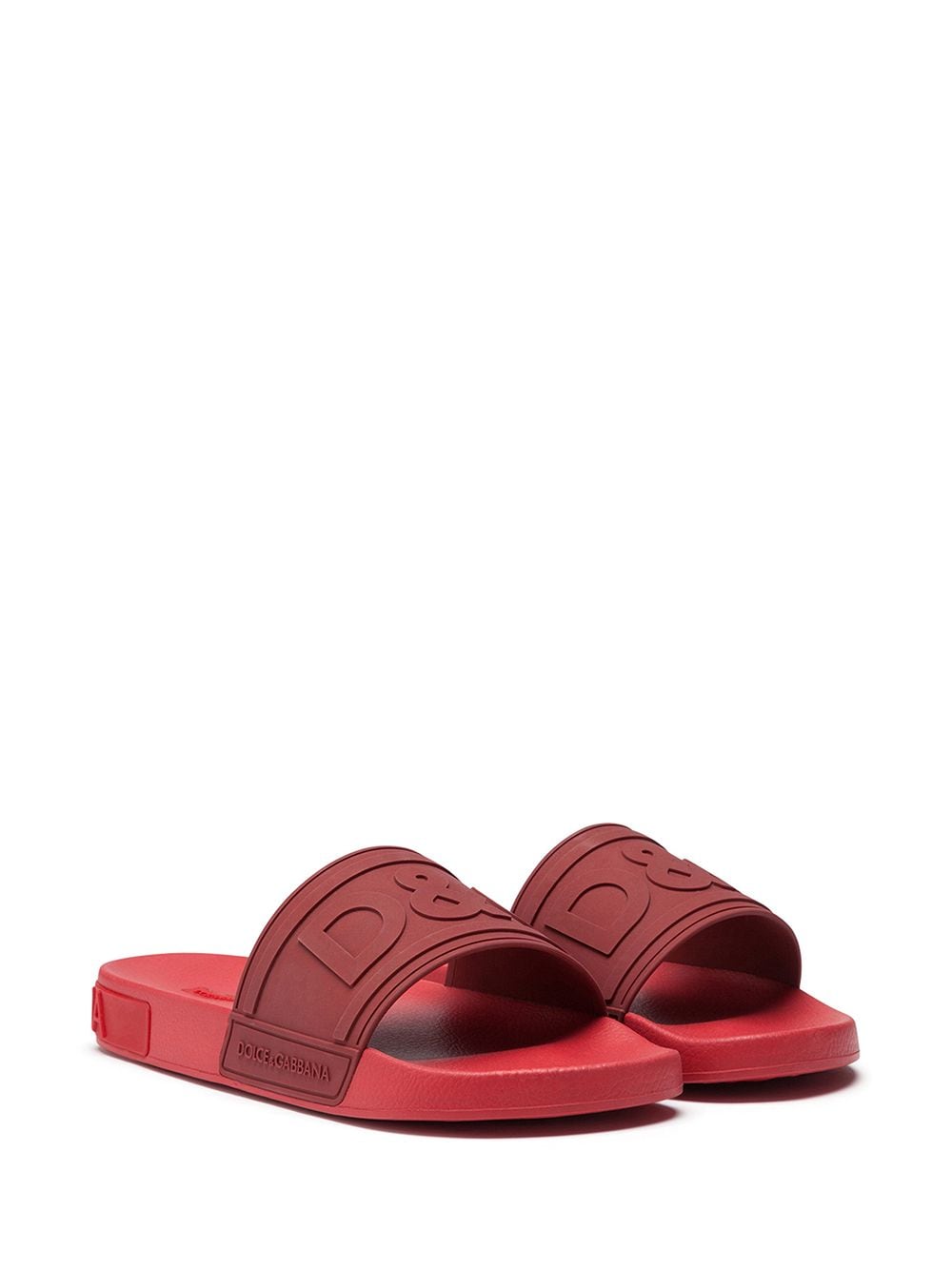 Dolce & Gabbana Slippers met logo-reliëf - Rood