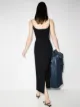 Paris Georgia contrast trim fitted maxi dress