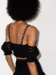 Charo Ruiz Ibiza embroidered cold shoulder cropped top