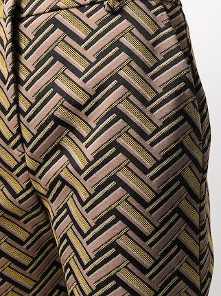 cropped zigzag print trousers展示图