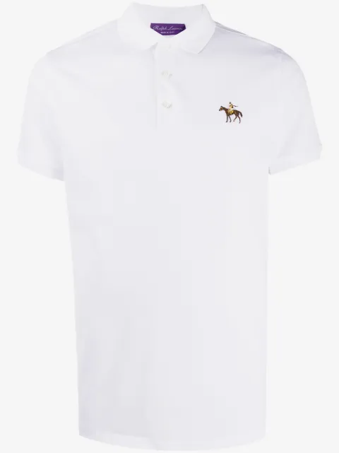 Ralph Lauren Purple Label logo embroidered polo shirt