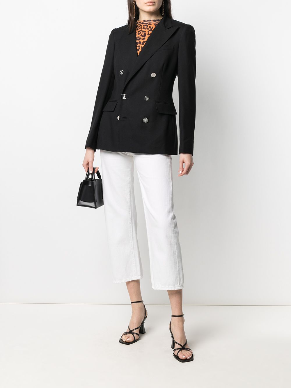 Shop Ralph Lauren Double-breasted Cashmere Blazer In Black