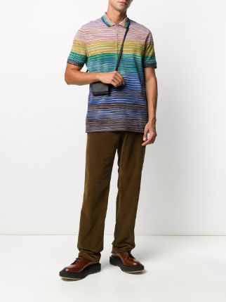 space-dyed stripe polo shirt展示图