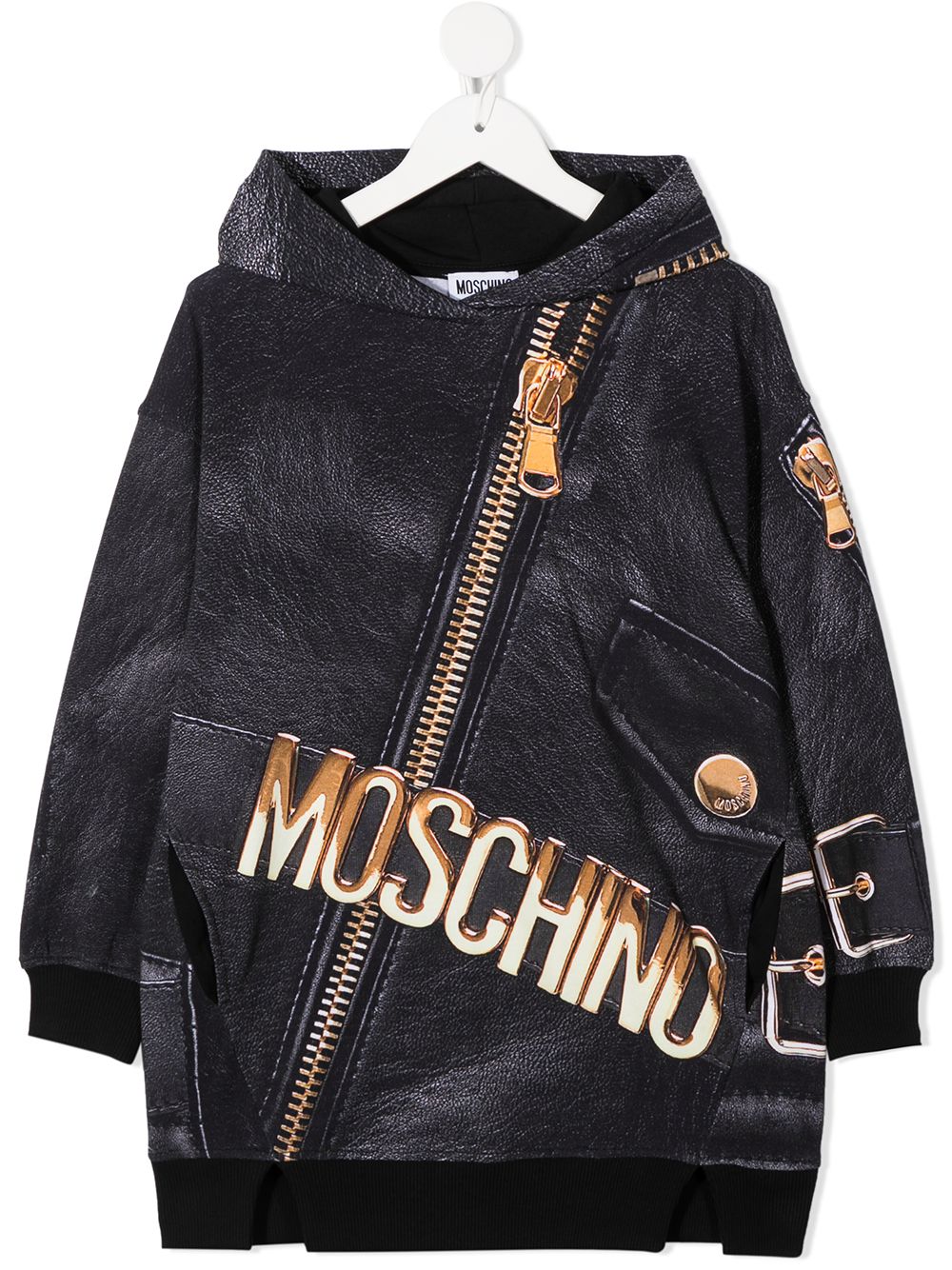 фото Moschino kids платье с принтом и капюшоном