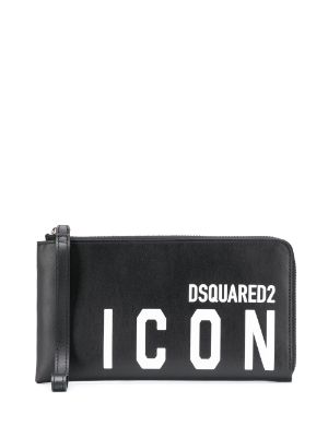 pochette dsquared noir et rouge