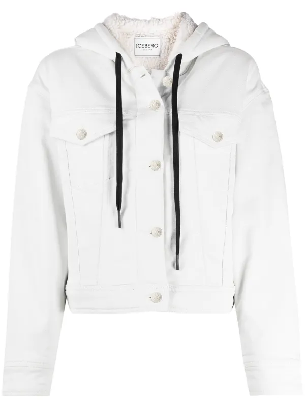 white denim jacket with hoodie