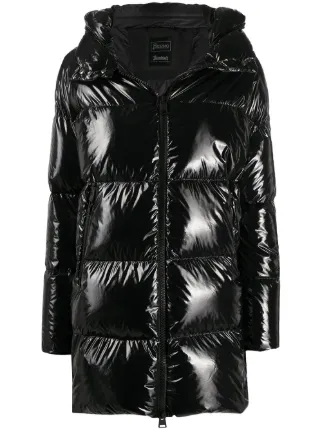 feather hooded coat