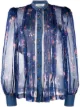Image 1 of Philosophy Di Lorenzo Serafini denim-trimmed chiffon blouse