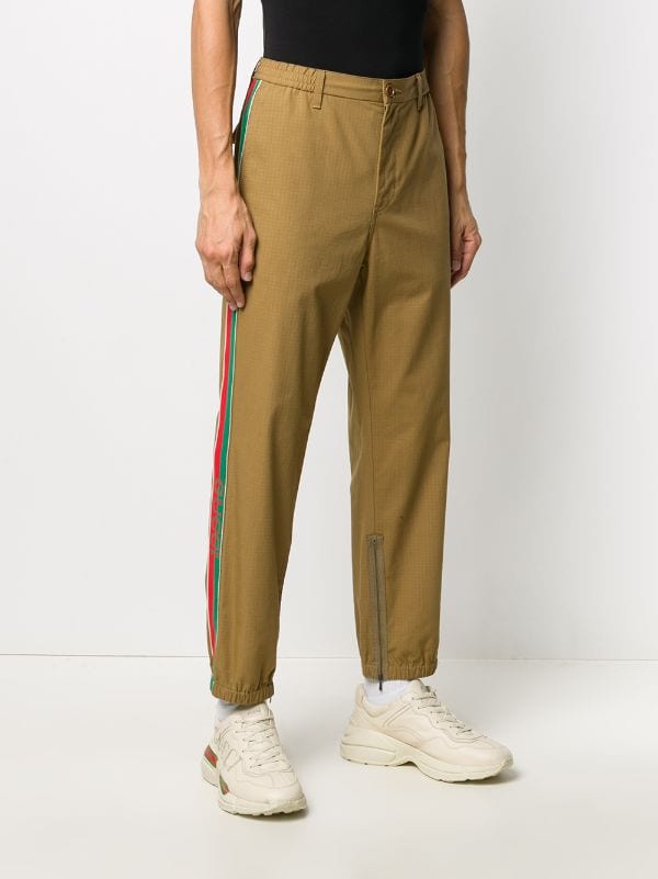 Gucci logo-stripe Trousers Farfetch