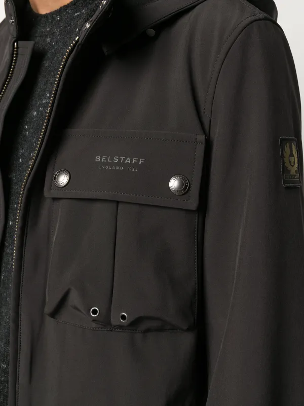 dkny leather panel coat