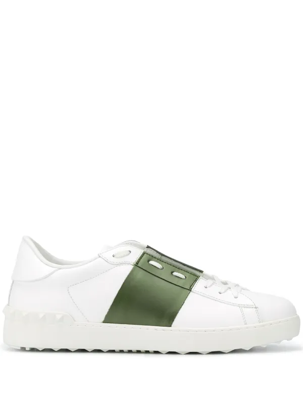 valentino garavani open leather sneakers