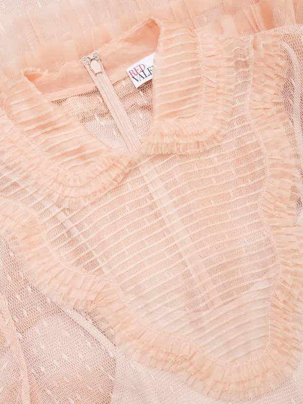 RED Valentino Point d'esprit Ruffled Dress | Pink | FARFETCH