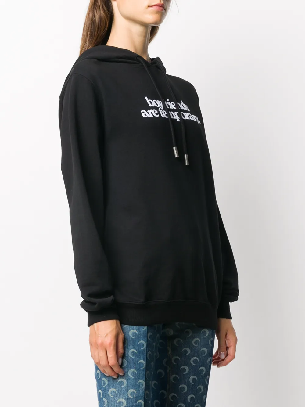 white slogan hoodie