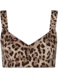 Dolce & Gabbana leopard-print bustier top - Brown