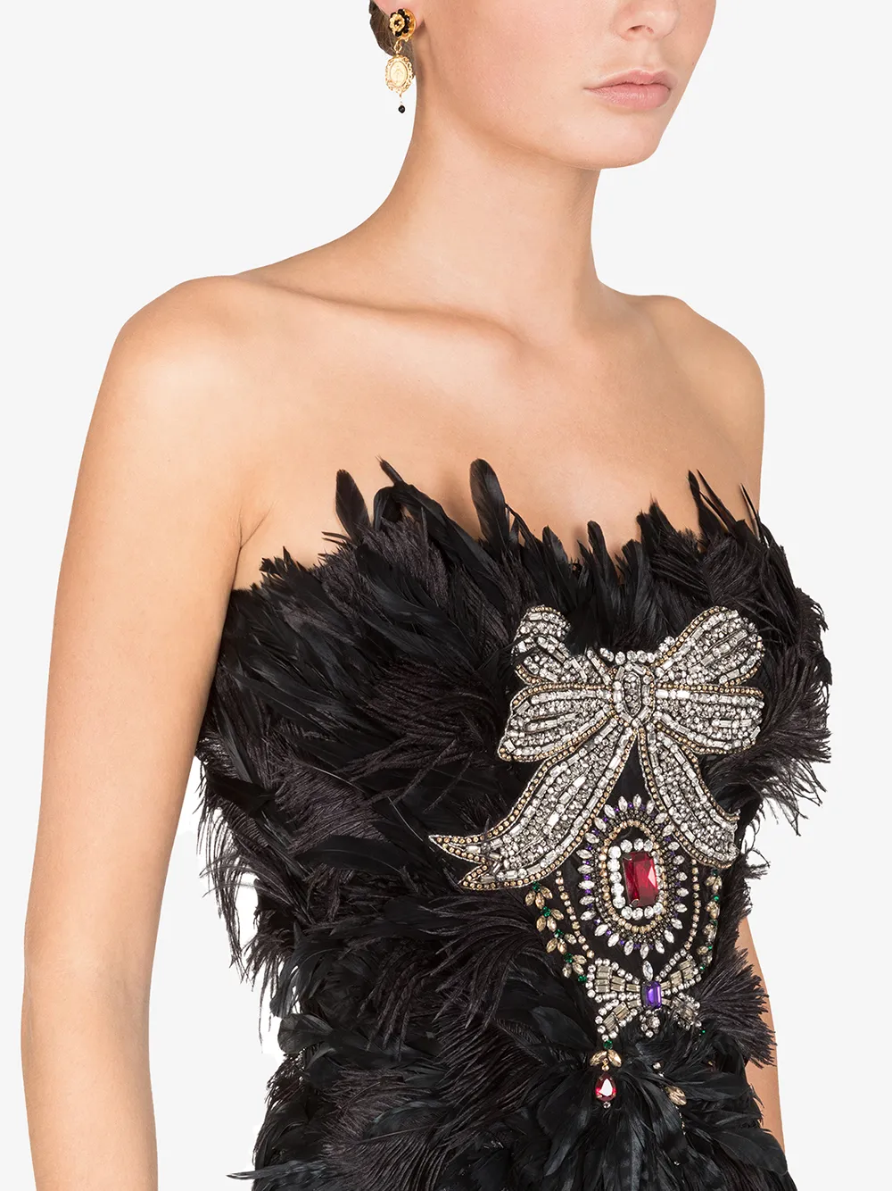 фото Dolce & gabbana декорированный топ-бюстье без бретелей