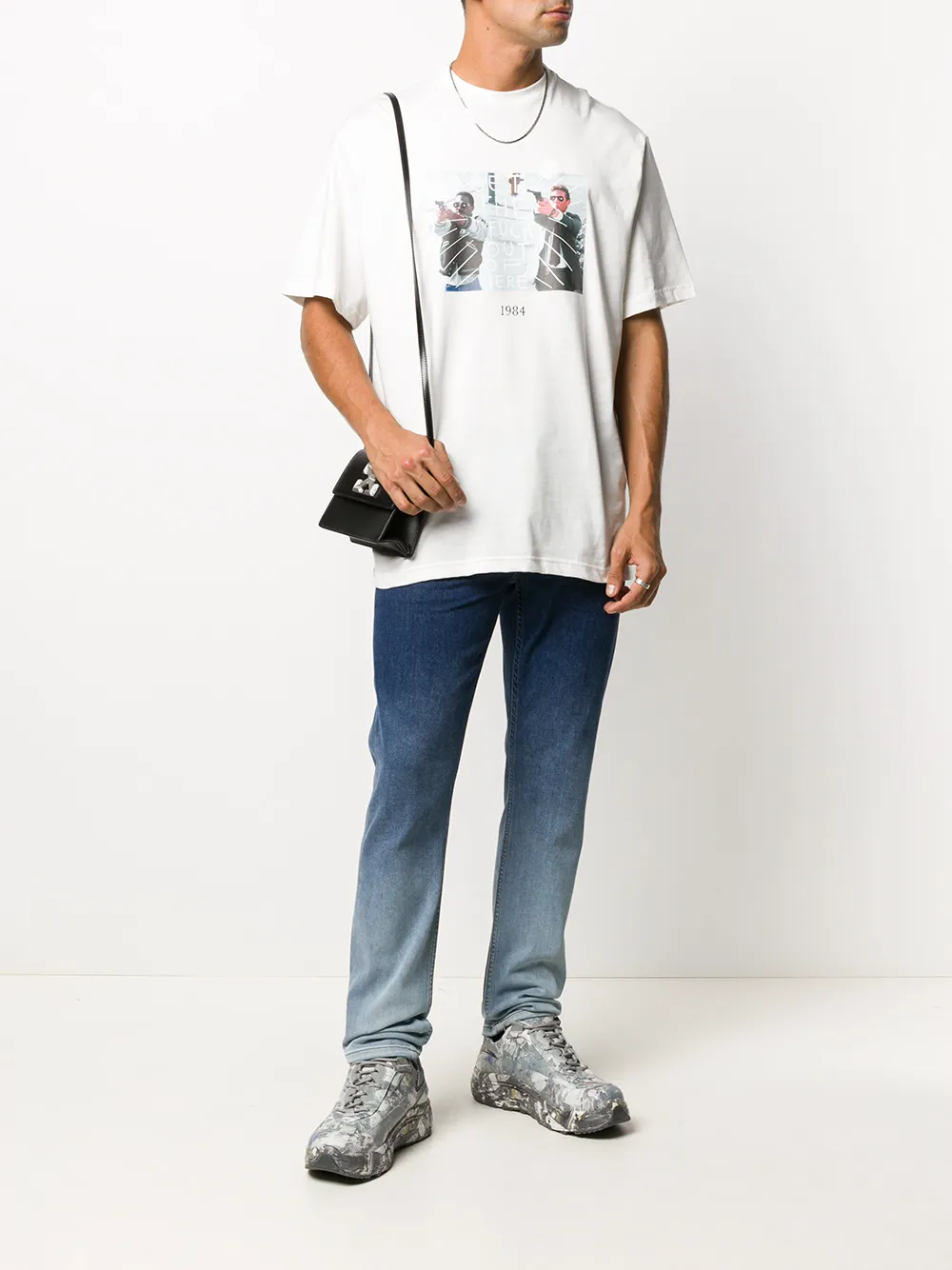 Throwback. T-shirt met print - Wit