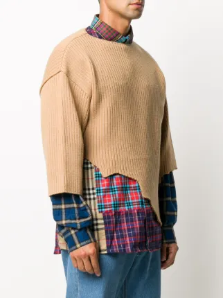 asymmetric ribbed-knit jumper展示图