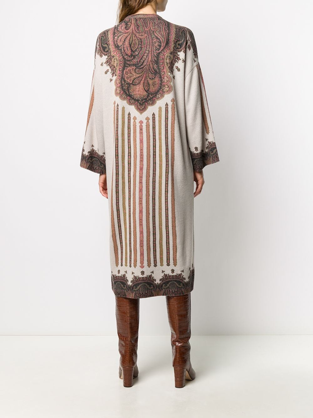 фото Etro трикотажное платье миди с узором пейсли