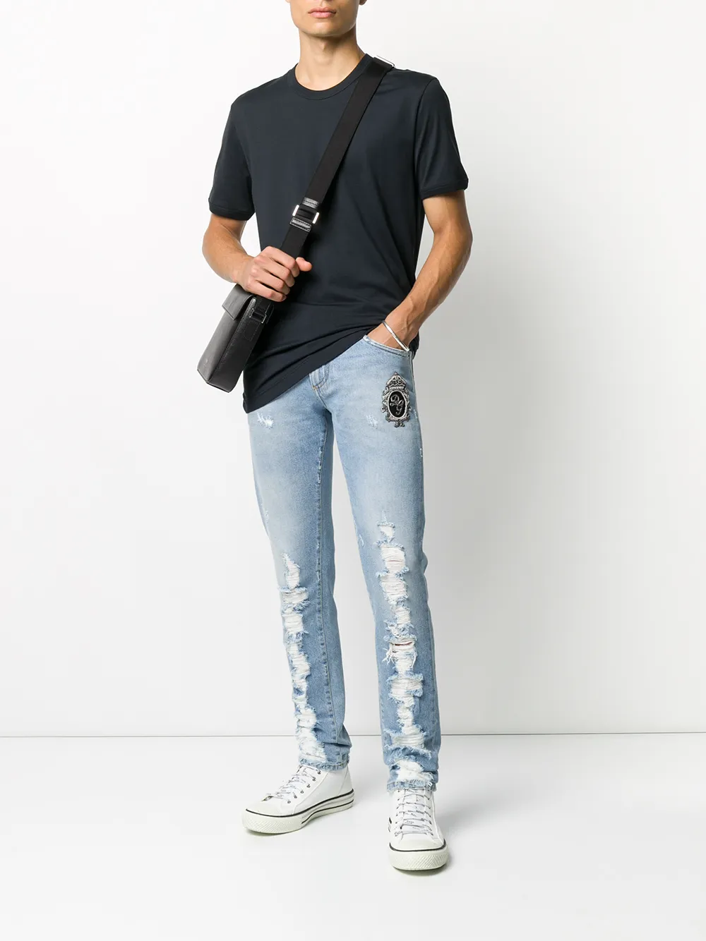 Dolce & Gabbana T-shirt met logo - Blauw