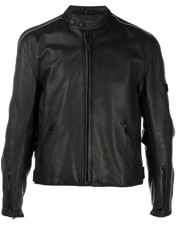 Shop black A.N.G.E.L.O. Vintage Cult 2000s biker jacket with