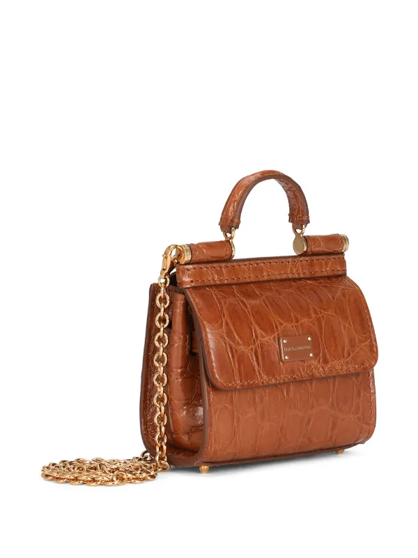 Dolce & Gabbana Mini Sicily 58 Tote Bag | Brown | FARFETCH PT