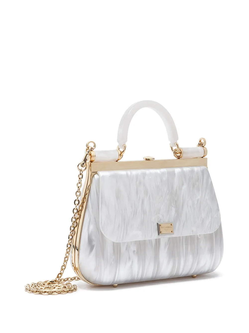 фото Dolce & gabbana сумка sicily box с перламутровым эффектом