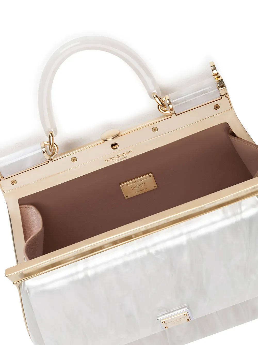 фото Dolce & gabbana сумка sicily box с перламутровым эффектом